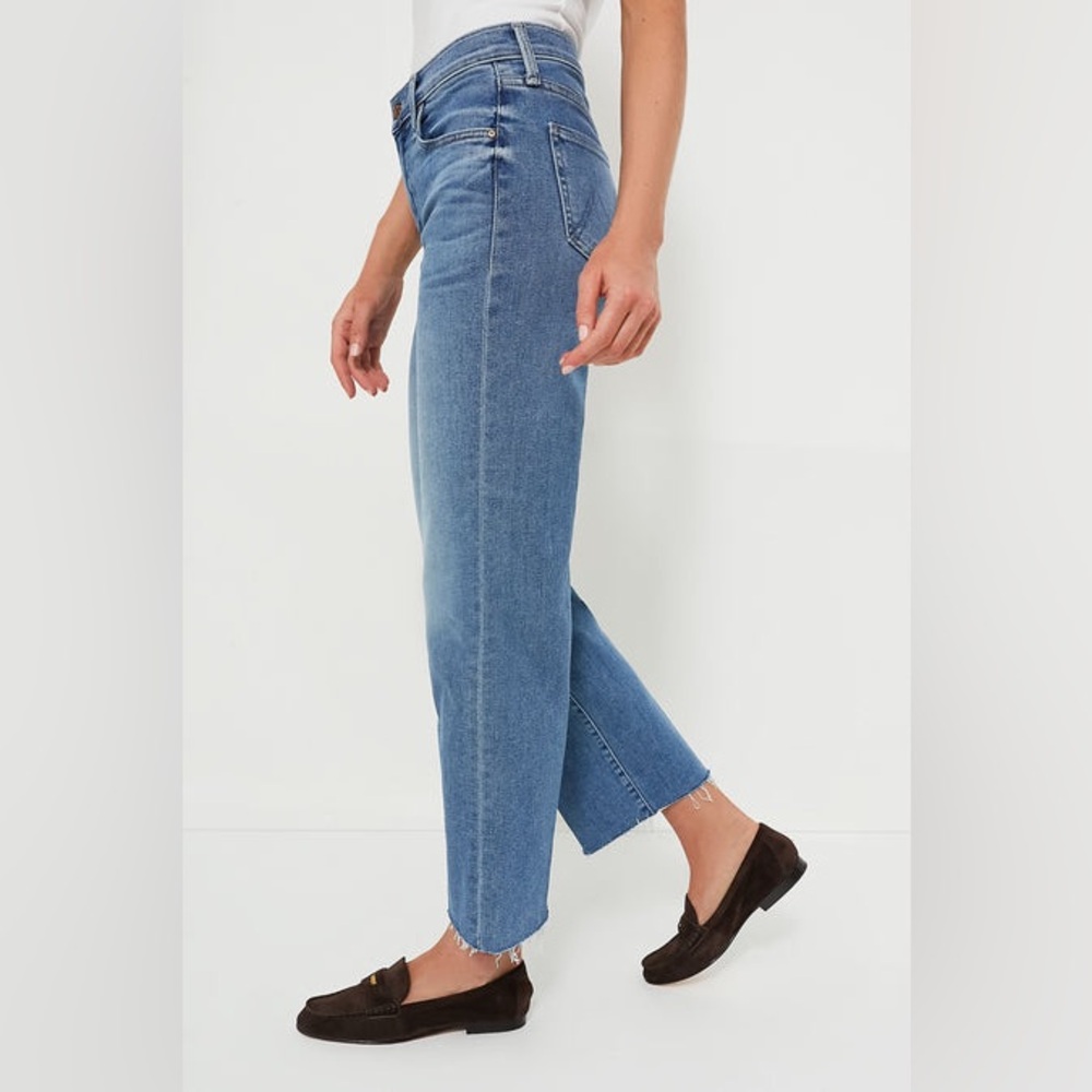 MOTHER Mid Rise Rambler Zip Ankle Fray in Enjoy The Joy - Picture 3 of 10